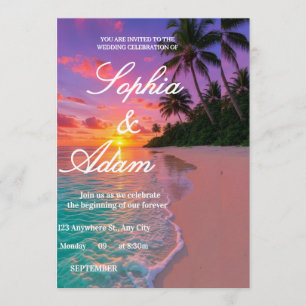 Sunset Beach Wedding Invitation