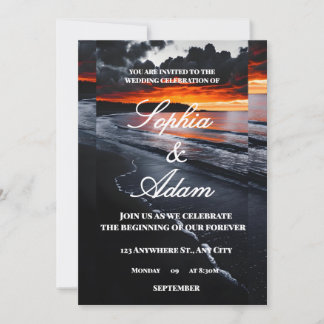 Sunset Beach Wedding Invitation