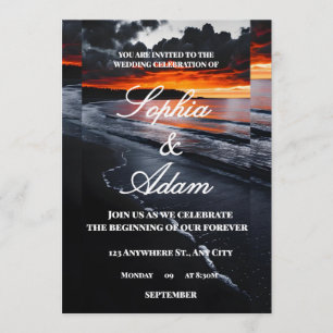 Sunset Beach Wedding Invitation