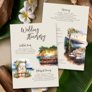 Sunset Beach Wedding Itinerary Card