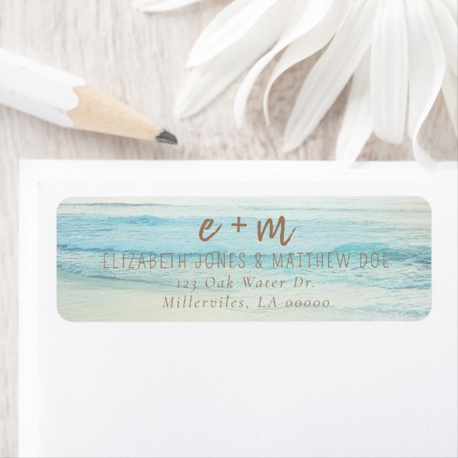 Sunset Beach Wedding Label (Insitu)