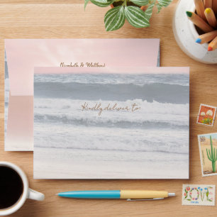 Sunset Beach Wedding Oceanside Wedding Envelope