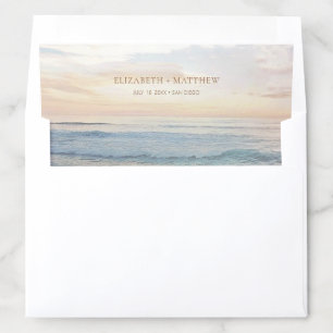 Sunset Beach Wedding   Oceanside Wedding Envelope Liner