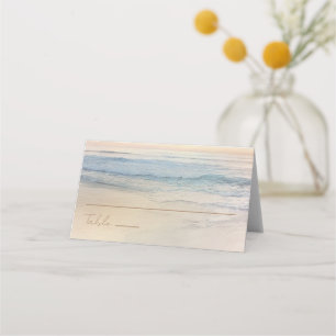 Sunset Beach Wedding   Oceanside Wedding Place Card