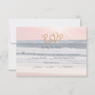 Sunset Beach Wedding   Oceanside Wedding RSVP Card
