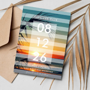 Sunset Beach Wedding Photo Save the Date