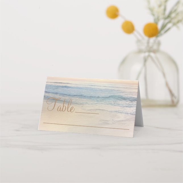 Sunset Beach Wedding Place Card (Front)