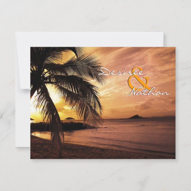 Sunset Beach Wedding RSVP (Front)