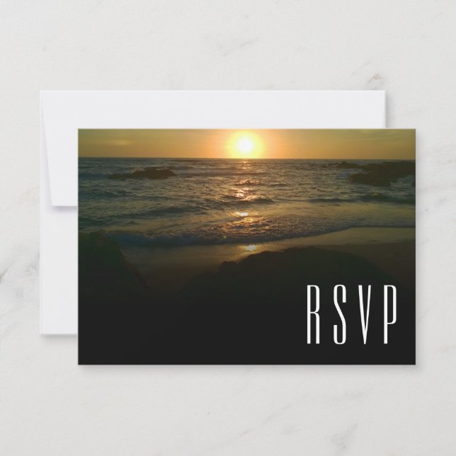 Sunset Beach Wedding RSVP Card (Front)