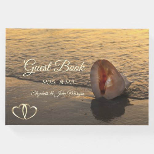 Sunset Beach WeddingSeashell Guest Book