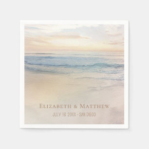 Sunset Beach Wedding Seaside Wedding Napkins