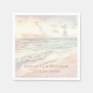 Sunset Beach Wedding Seaside Wedding Napkins