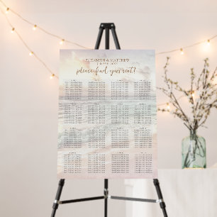 Sunset Beach Wedding Seating Chart Foam Board