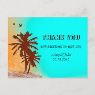 Sunset beach wedding thank you notes beach2