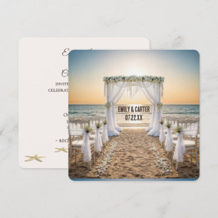 Sunset Beach Wedding With Bridal Arch Invitation