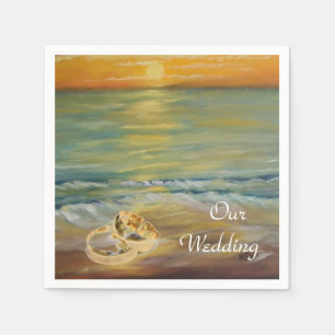 Sunset beach weddings napkins