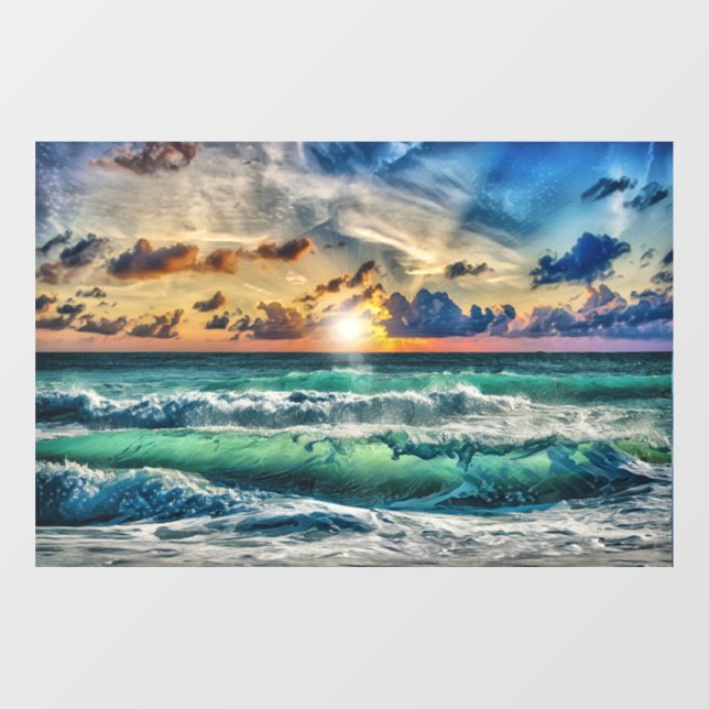 Sunset Beach  Window Cling (Sheet)
