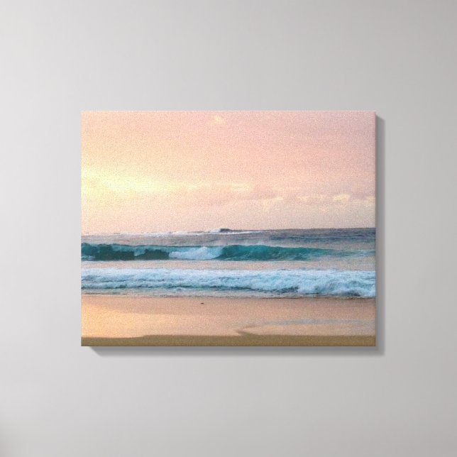 Sunset Beach with ocean Canvas Print (Front)