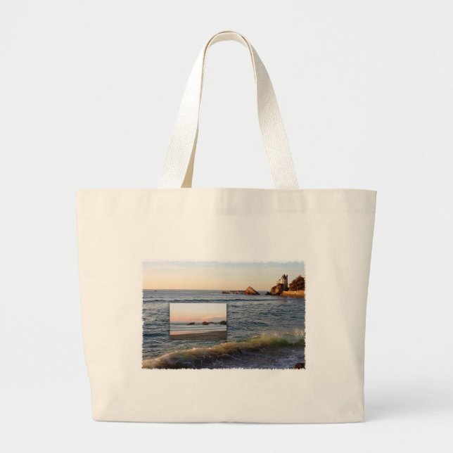 Sunset Beaches Large Tote Bag (Front)