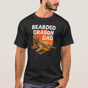 Sunset Bearded Dragon Dad Reptile Lizard Dad Mom T-Shirt