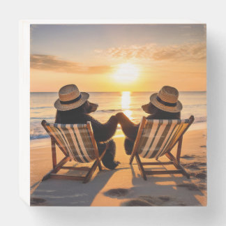 Sunset Bears Wooden Box Sign