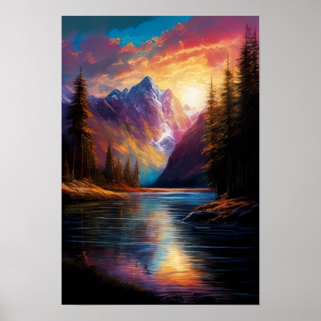 Sunset Beauty in the Mountain Wilderness Poster (Front)