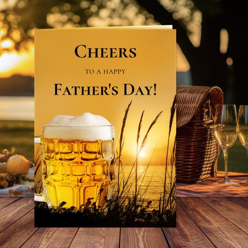 Sunset Beer Best Dad Fathers Day Card