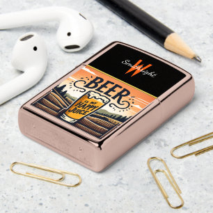 Sunset Beer in the Country Zippo Lighter