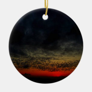 Sunset Before the Storm Ceramic Ornament