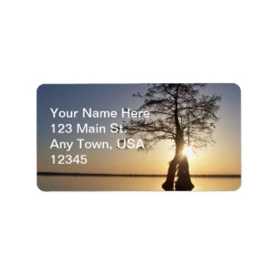 Sunset Behind a Tree Label