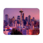 Sunset Behind Seattle Skyline From Kerry Park. Magnet at Zazzle