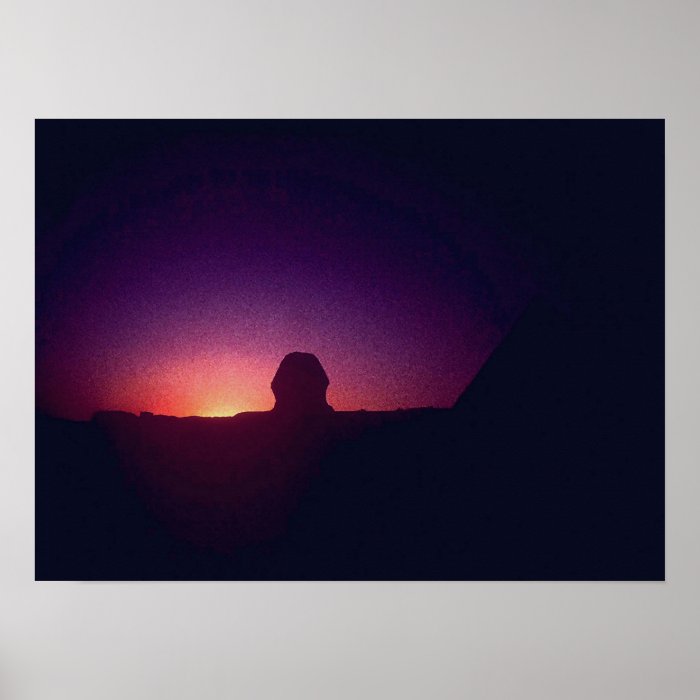 Sunset behind the Sphinx Poster