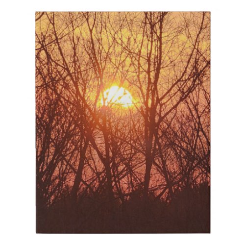 Sunset Behind the Trees Faux Canvas Print