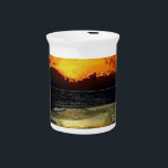 SUNSET   BEVERAGE PITCHER<br><div class="desc">A dramatic art design of a sunset over the sea.</div>
