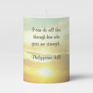 sunset bible quote candle Philippians 4:13