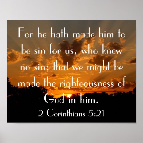 sunset bible verse 2 Corinthians 521 Poster