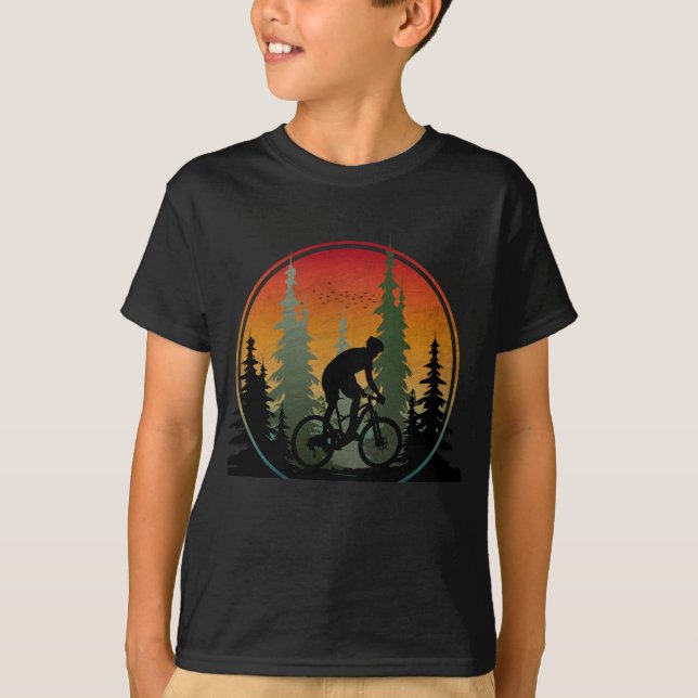 Sunset Biking Nature Scenery T-Shirt (Front)