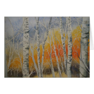 Sunset Birch Trees Cards