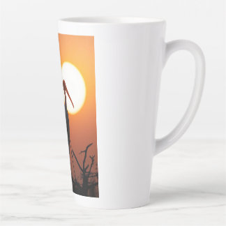 Sunset Bird on Branch – Nature Wall Art Latte Mug
