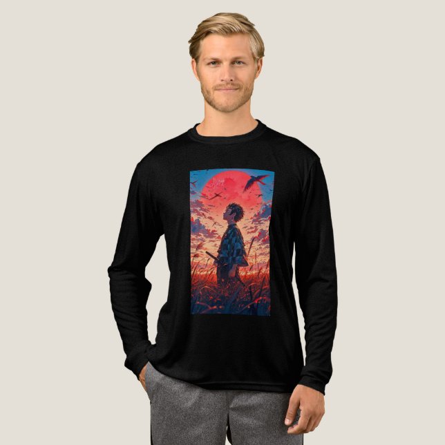 Sunset Blade: Tanjiro's Resolve Tri-Blend Shirt (Full Front)
