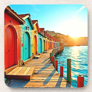 Sunset Bliss: Seaside Hues Beverage Coaster