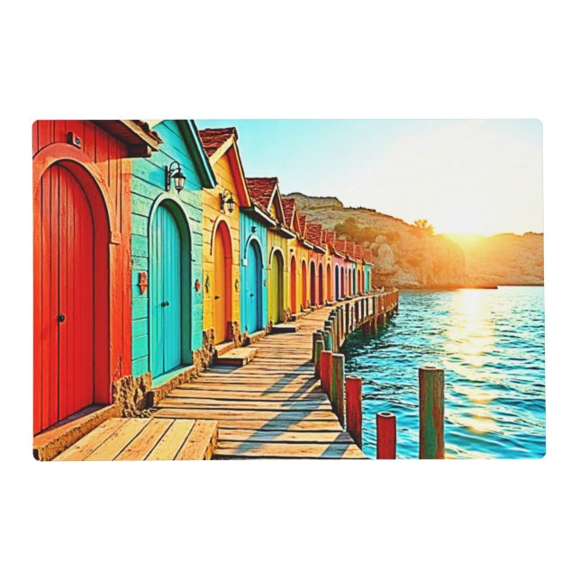 Sunset Bliss: Seaside Hues Placemat (Front)