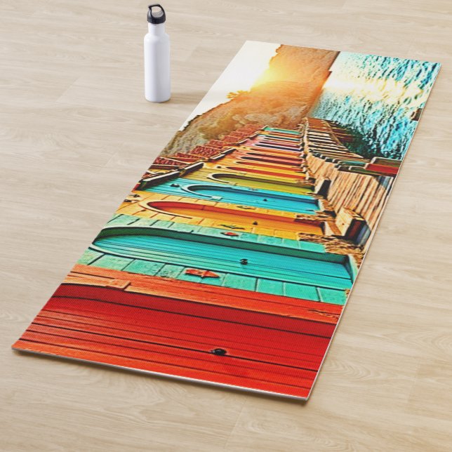 Sunset Bliss: Seaside Hues Yoga Mat (In Situ)