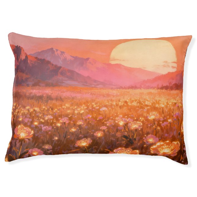 Sunset Bloom Dog Bed (Front)