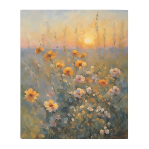 Sunset Blooms Impressionist Reverie Metal Print