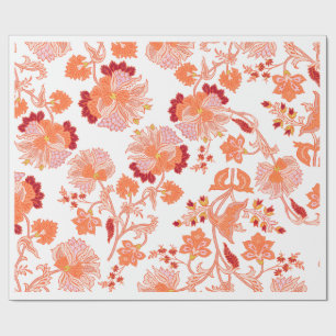 "Sunset Blossom" Vibrant Floral Pattern Gift Wrapping Paper