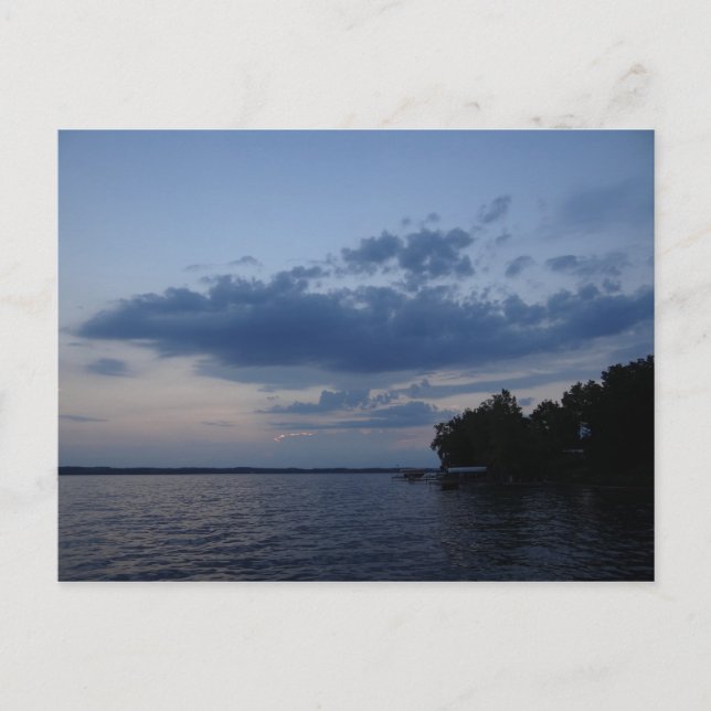 Sunset Blue Sky Over Cayuga Lake NY Postcard (Front)
