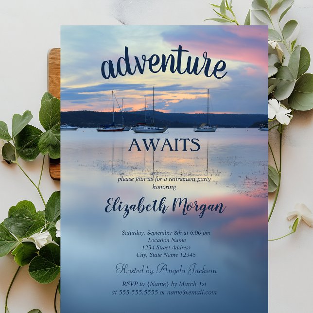 Sunset Boats Retirement Party Invitation (Creator Uploaded)