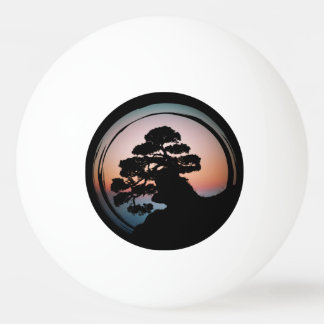 Sunset Bonsai Tree Ceramic Tile Desk Organizer Gol Ping Pong Ball