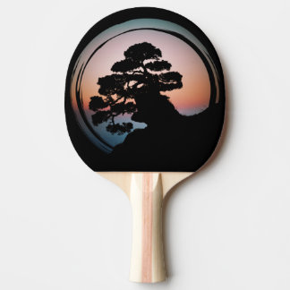 Sunset Bonsai Tree Ceramic Tile Desk Organizer Gol Ping Pong Paddle